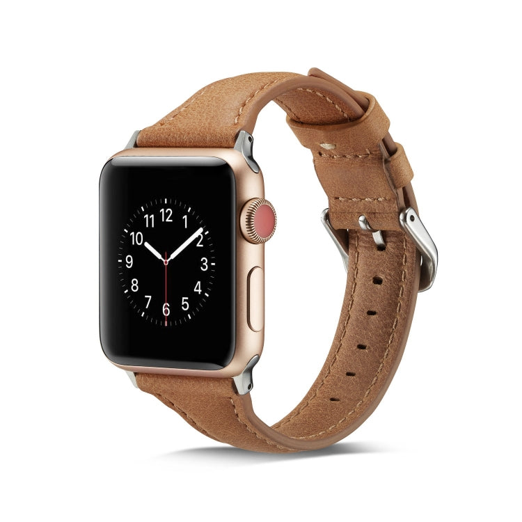 Cinturino da polso di ricambio in pelle sottile, For Apple Watch 5/4 44mm & 3/2/1 42mm, For Apple Watch 5/4 40mm & 3/2/1 38mm