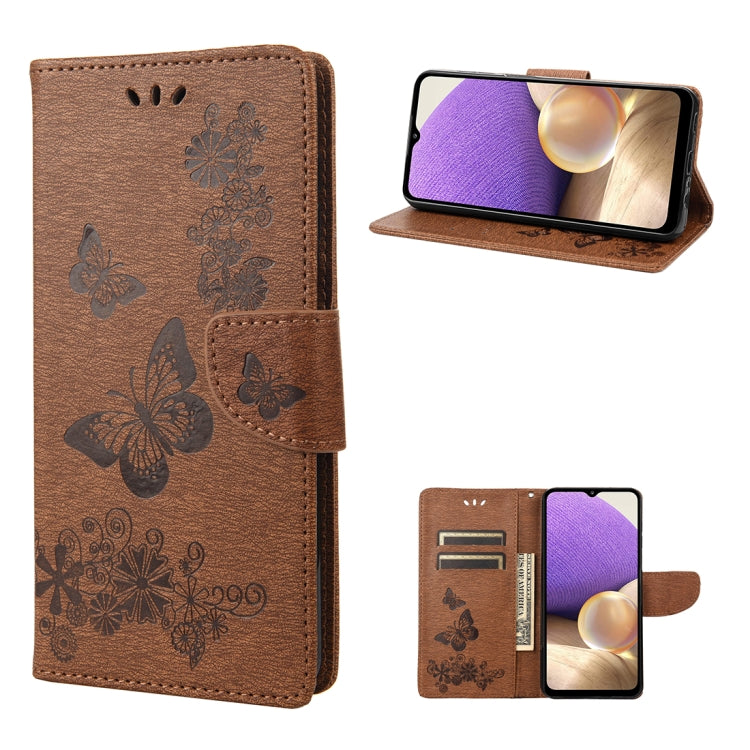Custodia per cellulare in pelle flip orizzontale goffrata farfalla, For Samsung Galaxy A23e / A23s, For Motorola Moto E22 / E22i, For Nothing Phone 1