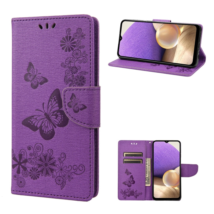 Custodia per cellulare in pelle flip orizzontale goffrata farfalla, For Samsung Galaxy A23e / A23s, For Motorola Moto E22 / E22i, For Nothing Phone 1