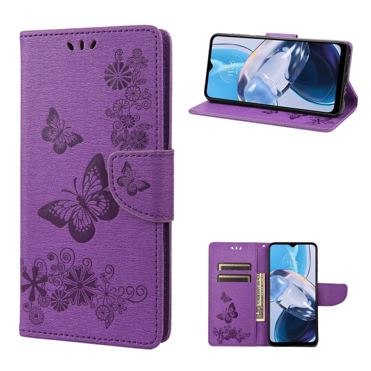 Custodia per cellulare in pelle flip orizzontale goffrata farfalla, For Samsung Galaxy A23e / A23s, For Motorola Moto E22 / E22i, For Nothing Phone 1