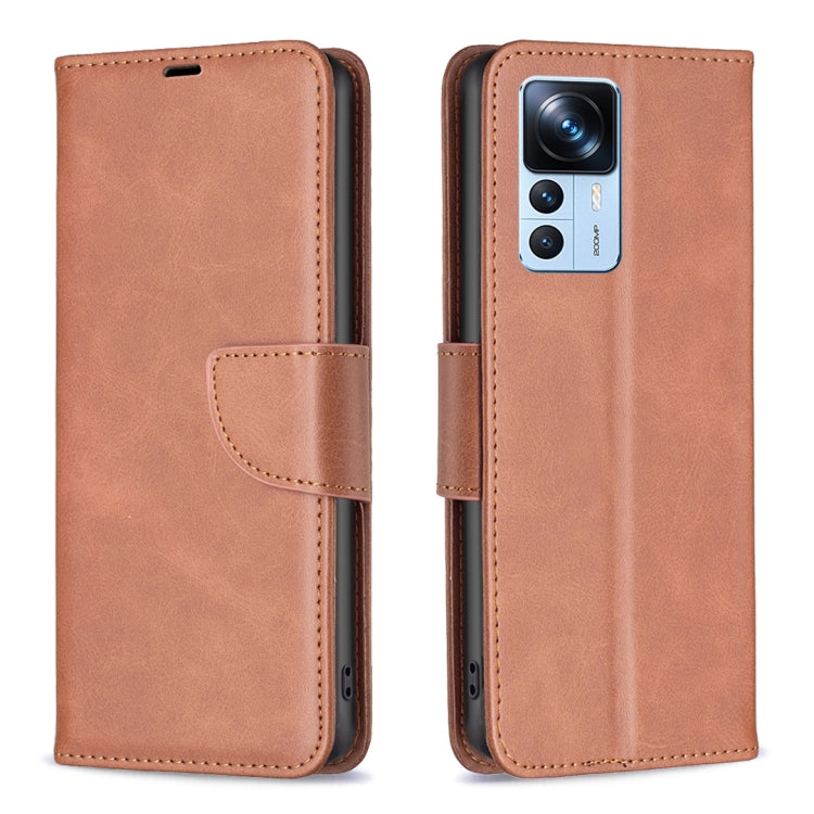 Custodia per telefono in pelle con trama in pelle di agnello, For Xiaomi 12T / 12T Pro / Redmi K50 Ultra