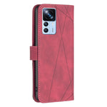 Custodia per telefono in pelle con struttura a rombo con fibbia magnetica, For Xiaomi 12T / 12T Pro / Redmi K50 Ultra