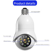 DP31 Telecamera di sorveglianza WiFi con lampadina HD da 2,0 MP, supporto per il rilevamento del movimento, visione notturna, doppia sorgente luminosa, Dual Light Source