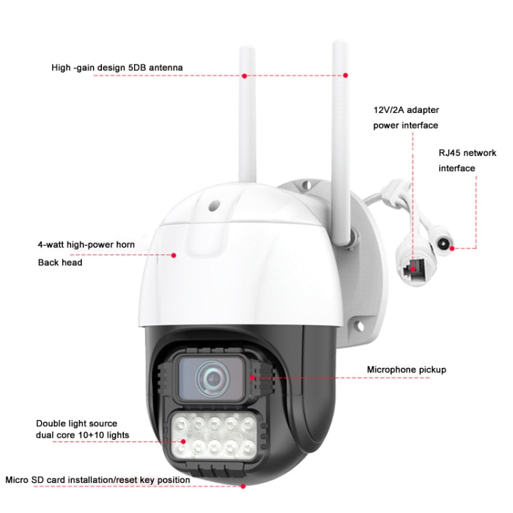 Telecamera IP Dome WiFi QX67 con riconoscimento umanoide AI