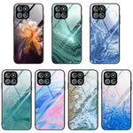Custodia per telefono in vetro con motivo in marmo, For Honor X8, For Xiaomi Civi 2, For Xiaomi Poco M4