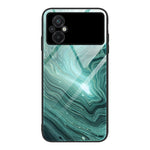 Custodia per telefono in vetro con motivo in marmo, For Xiaomi Poco M5