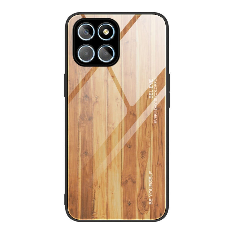 Custodia per telefono in vetro con venature del legno, For Honor X8, For Xiaomi Redmi A1 4G, For Xiaomi Civi 2, For Xiaomi Poco M4, For Xiaomi Poco M5