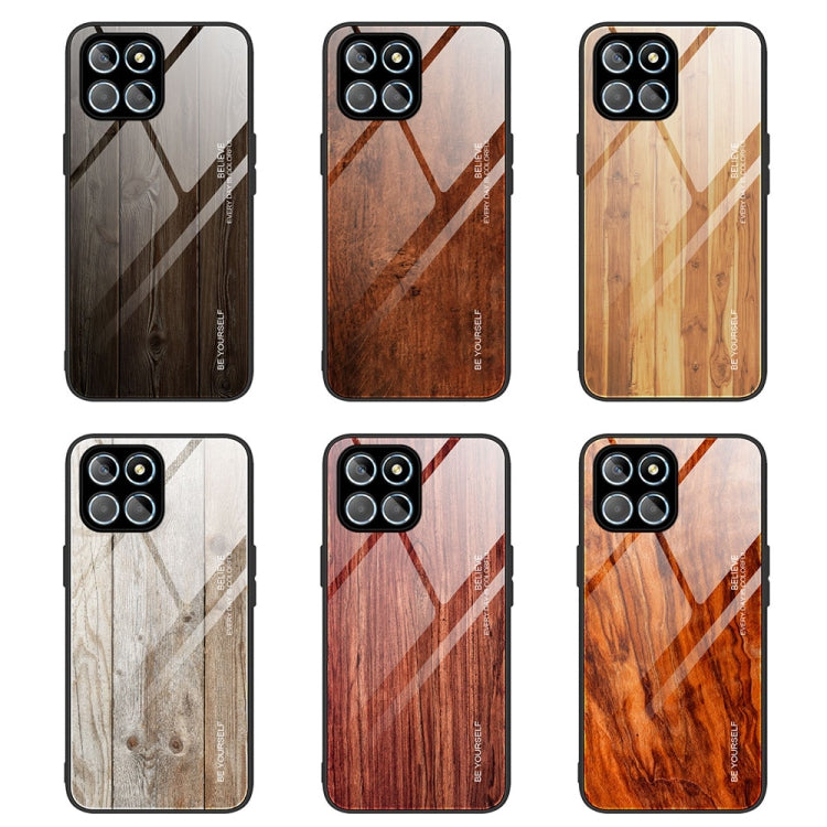 Custodia per telefono in vetro con venature del legno, For Honor X8, For Xiaomi Redmi A1 4G, For Xiaomi Civi 2, For Xiaomi Poco M4, For Xiaomi Poco M5