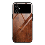 Custodia per telefono in vetro con venature del legno, For Honor X8, For Xiaomi Redmi A1 4G, For Xiaomi Civi 2, For Xiaomi Poco M4, For Xiaomi Poco M5