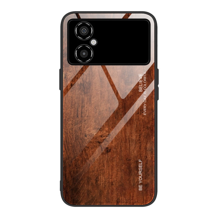 Custodia per telefono in vetro con venature del legno, For Honor X8, For Xiaomi Redmi A1 4G, For Xiaomi Civi 2, For Xiaomi Poco M4, For Xiaomi Poco M5