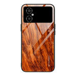 Custodia per telefono in vetro con venature del legno, For Honor X8, For Xiaomi Redmi A1 4G, For Xiaomi Civi 2, For Xiaomi Poco M4, For Xiaomi Poco M5