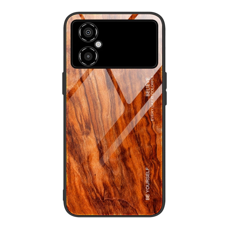 Custodia per telefono in vetro con venature del legno, For Honor X8, For Xiaomi Redmi A1 4G, For Xiaomi Civi 2, For Xiaomi Poco M4, For Xiaomi Poco M5