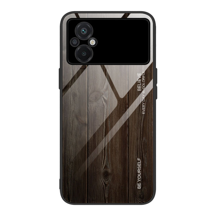 Custodia per telefono in vetro con venature del legno, For Honor X8, For Xiaomi Redmi A1 4G, For Xiaomi Civi 2, For Xiaomi Poco M4, For Xiaomi Poco M5