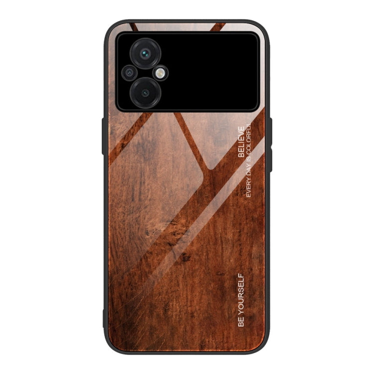 Custodia per telefono in vetro con venature del legno, For Honor X8, For Xiaomi Redmi A1 4G, For Xiaomi Civi 2, For Xiaomi Poco M4, For Xiaomi Poco M5