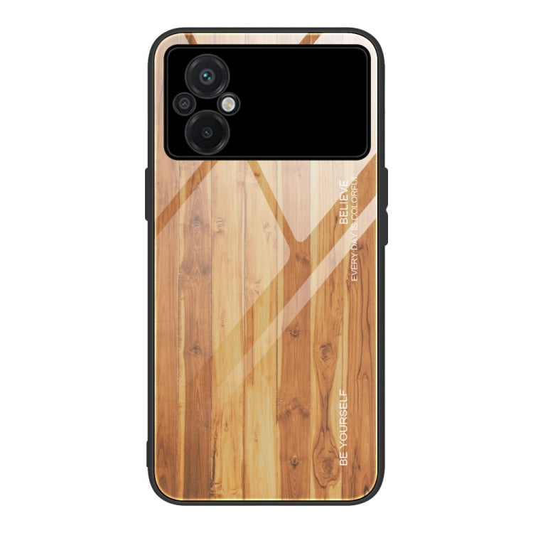 Custodia per telefono in vetro con venature del legno, For Honor X8, For Xiaomi Redmi A1 4G, For Xiaomi Civi 2, For Xiaomi Poco M4, For Xiaomi Poco M5