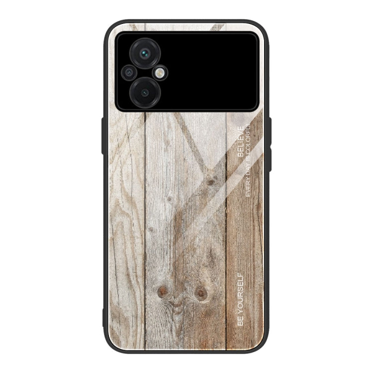 Custodia per telefono in vetro con venature del legno, For Honor X8, For Xiaomi Redmi A1 4G, For Xiaomi Civi 2, For Xiaomi Poco M4, For Xiaomi Poco M5