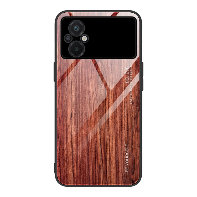 Custodia per telefono in vetro con venature del legno, For Honor X8, For Xiaomi Redmi A1 4G, For Xiaomi Civi 2, For Xiaomi Poco M4, For Xiaomi Poco M5