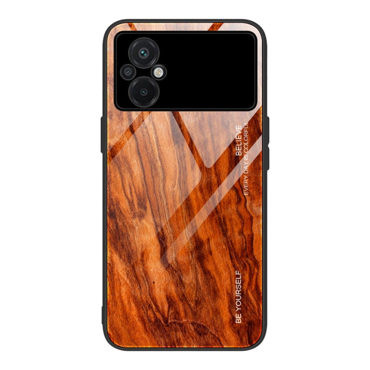Custodia per telefono in vetro con venature del legno, For Honor X8, For Xiaomi Redmi A1 4G, For Xiaomi Civi 2, For Xiaomi Poco M4, For Xiaomi Poco M5
