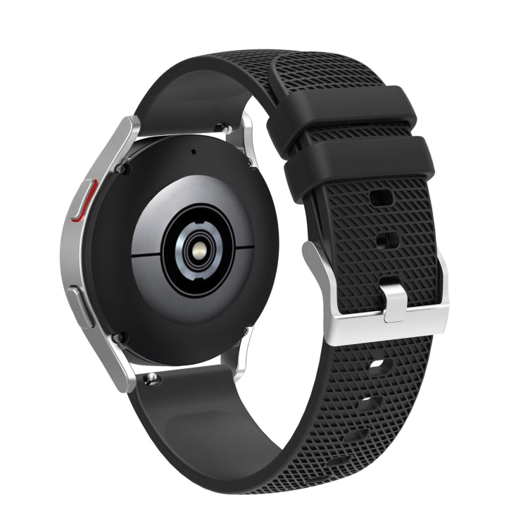 Cinturino in silicone con fibbia in argento butterato da 20 mm, For Samsung Galaxy Watch5 40mm/44mm / Watch5 Pro