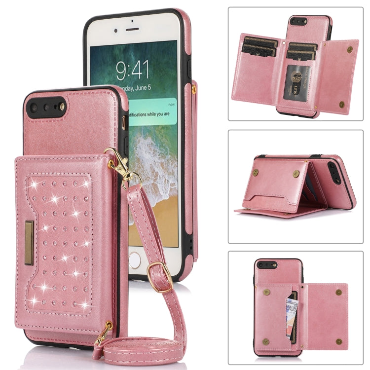 Custodia per telefono in pelle RFID tripla con cordino, For iPhone 6/6s, For iPhone 6 Plus, For iPhone 7/8/SE 2020/SE 2022, For iPhone 7 Plus/8 Plus