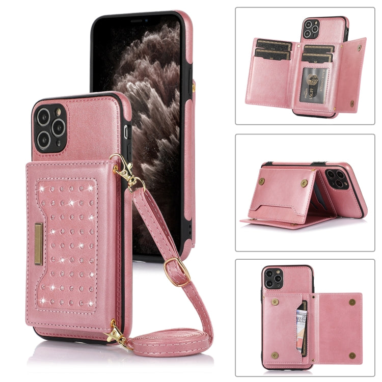 Custodia per telefono in pelle RFID tripla con cordino, For iPhone 11, For iPhone 12, For iPhone 11 Pro, For iPhone 11 Pro Max