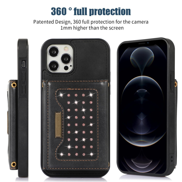 Custodia per telefono in pelle RFID tripla con cordino, For iPhone 12 Pro Max, For iPhone 13, For iPhone 13 Mini, For iPhone 13 Pro