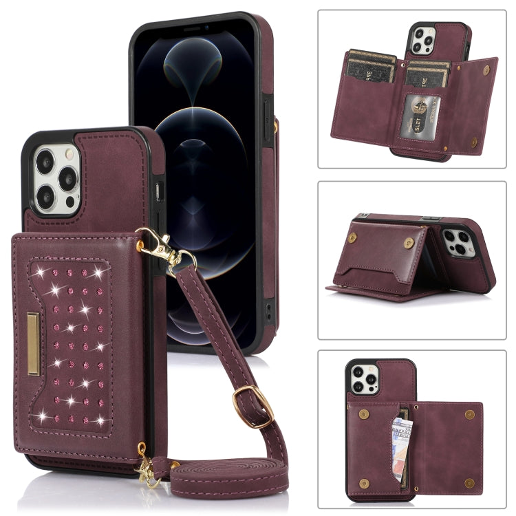 Custodia per telefono in pelle RFID tripla con cordino, For iPhone 12 Pro Max, For iPhone 13, For iPhone 13 Mini, For iPhone 13 Pro