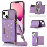 Custodia per telefono in pelle RFID tripla con cordino, For iPhone 12 Pro Max, For iPhone 13, For iPhone 13 Mini, For iPhone 13 Pro