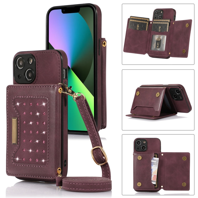 Custodia per telefono in pelle RFID tripla con cordino, For iPhone 12 Pro Max, For iPhone 13, For iPhone 13 Mini, For iPhone 13 Pro