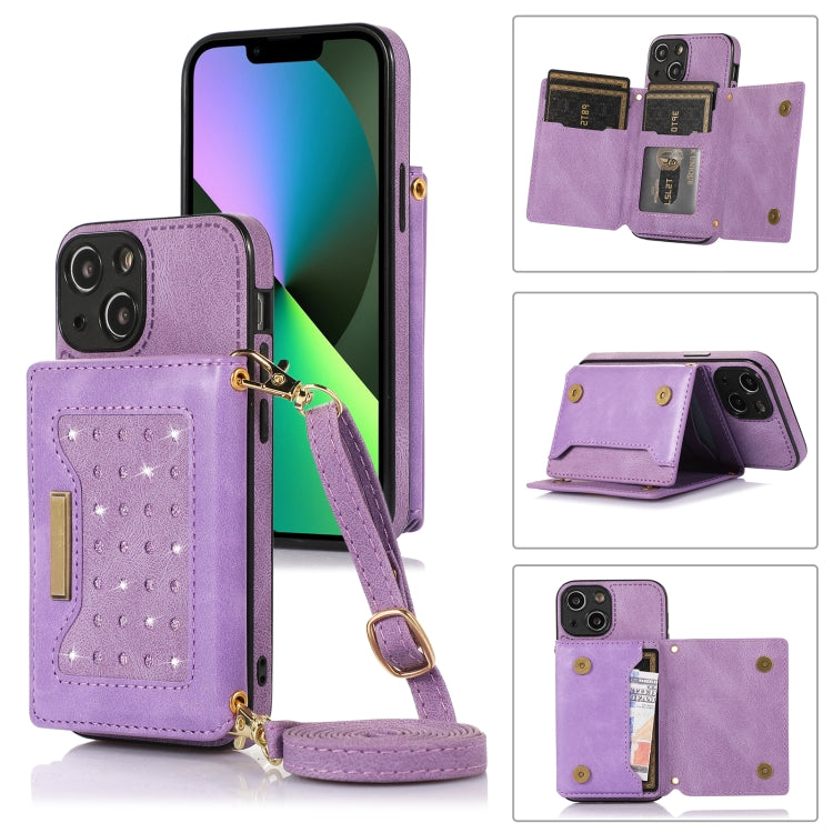 Custodia per telefono in pelle RFID tripla con cordino, For iPhone 12 Pro Max, For iPhone 13, For iPhone 13 Mini, For iPhone 13 Pro