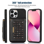 Custodia per telefono in pelle RFID tripla con cordino, For iPhone 13 Pro Max, For iPhone 14, For iPhone 14 Plus, For iPhone 14 Pro