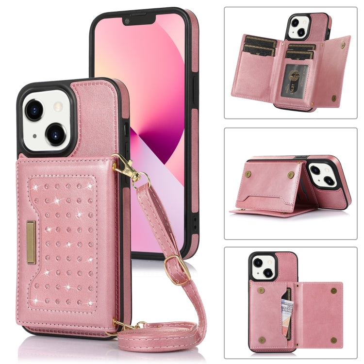 Custodia per telefono in pelle RFID tripla con cordino, For iPhone 13 Pro Max, For iPhone 14, For iPhone 14 Plus, For iPhone 14 Pro