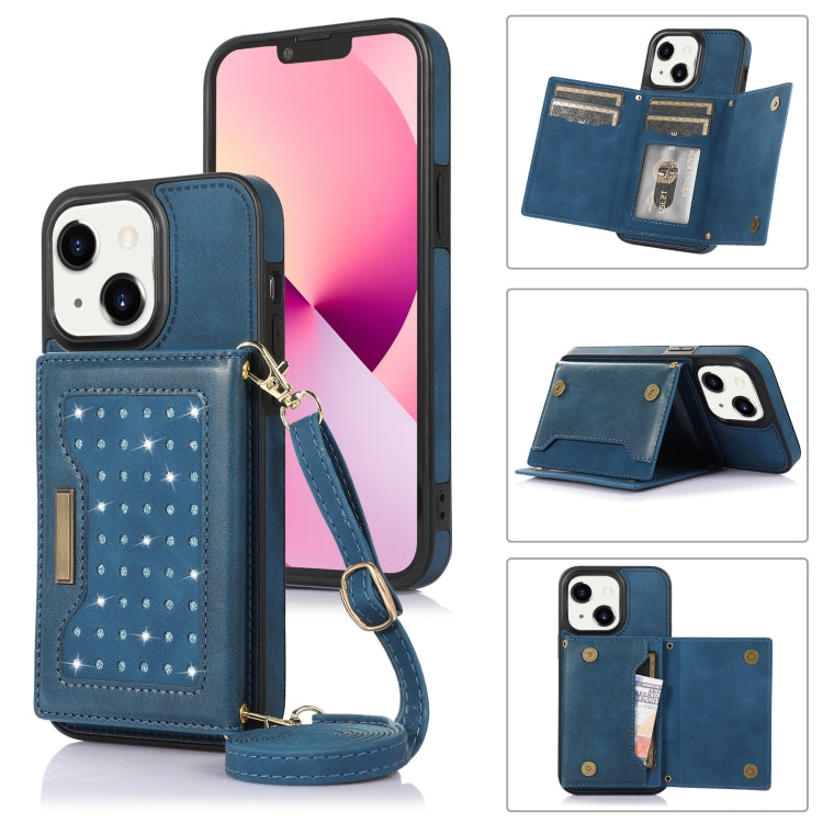 Custodia per telefono in pelle RFID tripla con cordino, For iPhone 13 Pro Max, For iPhone 14, For iPhone 14 Plus, For iPhone 14 Pro