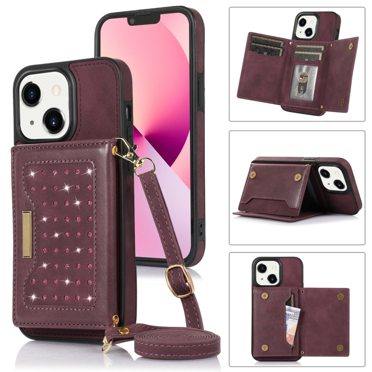 Custodia per telefono in pelle RFID tripla con cordino, For iPhone 13 Pro Max, For iPhone 14, For iPhone 14 Plus, For iPhone 14 Pro
