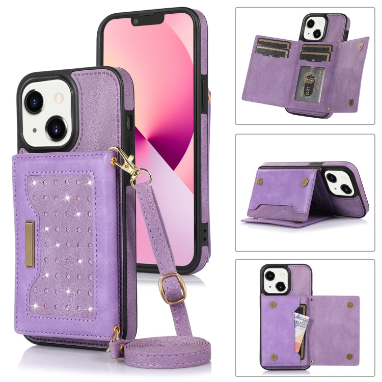Custodia per telefono in pelle RFID tripla con cordino, For iPhone 13 Pro Max, For iPhone 14, For iPhone 14 Plus, For iPhone 14 Pro