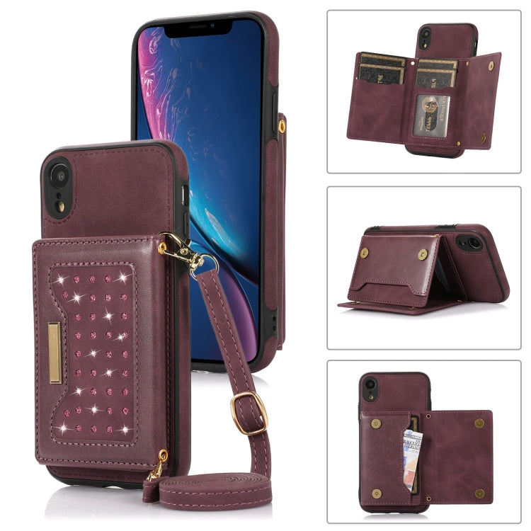 Custodia per telefono in pelle RFID tripla con cordino, For iPhone 14 Pro Max, For iPhone XR, For iPhone XS, For iPhone XS Max