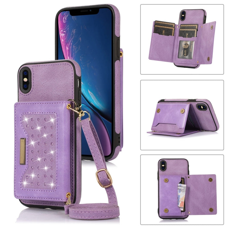 Custodia per telefono in pelle RFID tripla con cordino, For iPhone 14 Pro Max, For iPhone XR, For iPhone XS, For iPhone XS Max