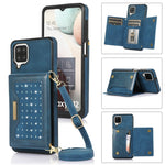Custodia per telefono in pelle RFID tripla con cordino, For Samsung Galaxy A12, For Samsung Galaxy A13 4G/A13 5G, For Samsung Galaxy A51 4G, For Samsung Galaxy A53 5G, For Samsung Galaxy A52 5G/A52s 5G