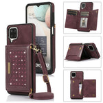 Custodia per telefono in pelle RFID tripla con cordino, For Samsung Galaxy A12, For Samsung Galaxy A13 4G/A13 5G, For Samsung Galaxy A51 4G, For Samsung Galaxy A53 5G, For Samsung Galaxy A52 5G/A52s 5G