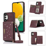 Custodia per telefono in pelle RFID tripla con cordino, For Samsung Galaxy A12, For Samsung Galaxy A13 4G/A13 5G, For Samsung Galaxy A51 4G, For Samsung Galaxy A53 5G, For Samsung Galaxy A52 5G/A52s 5G