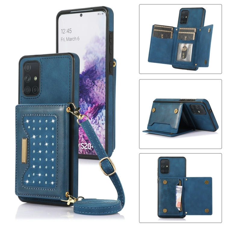 Custodia per telefono in pelle RFID tripla con cordino, For Samsung Galaxy A12, For Samsung Galaxy A13 4G/A13 5G, For Samsung Galaxy A51 4G, For Samsung Galaxy A53 5G, For Samsung Galaxy A52 5G/A52s 5G