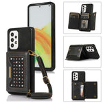 Custodia per telefono in pelle RFID tripla con cordino, For Samsung Galaxy A12, For Samsung Galaxy A13 4G/A13 5G, For Samsung Galaxy A51 4G, For Samsung Galaxy A53 5G, For Samsung Galaxy A52 5G/A52s 5G