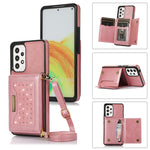 Custodia per telefono in pelle RFID tripla con cordino, For Samsung Galaxy A12, For Samsung Galaxy A13 4G/A13 5G, For Samsung Galaxy A51 4G, For Samsung Galaxy A53 5G, For Samsung Galaxy A52 5G/A52s 5G