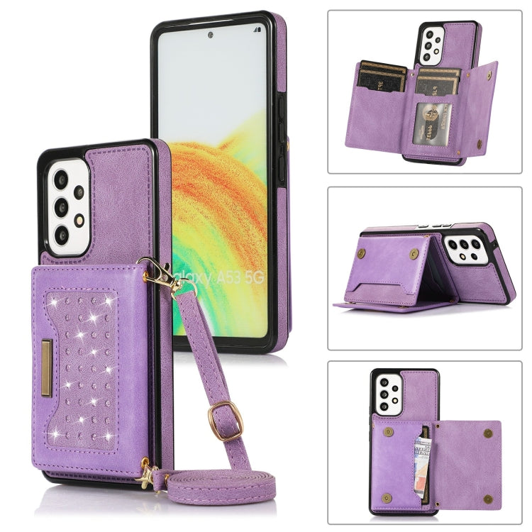 Custodia per telefono in pelle RFID tripla con cordino, For Samsung Galaxy A12, For Samsung Galaxy A13 4G/A13 5G, For Samsung Galaxy A51 4G, For Samsung Galaxy A53 5G, For Samsung Galaxy A52 5G/A52s 5G