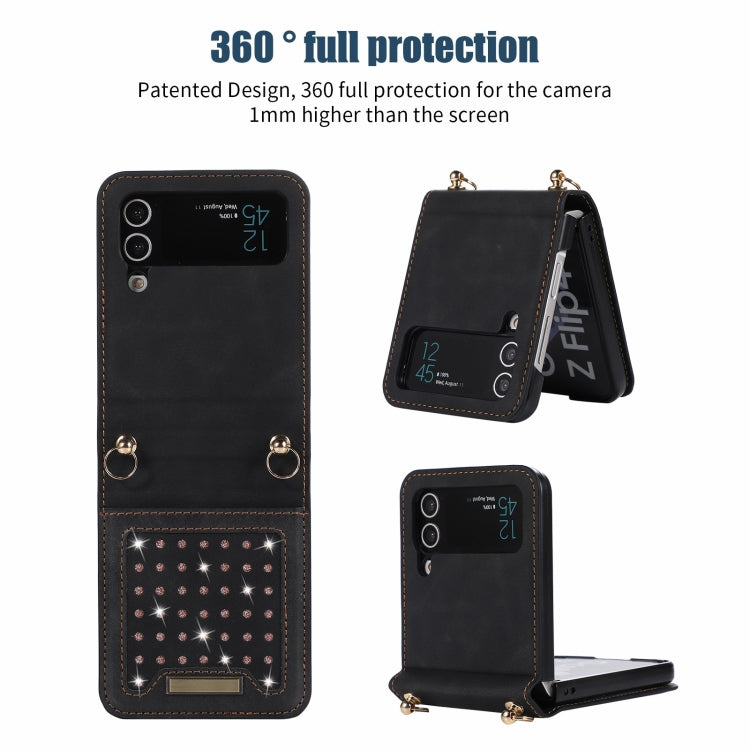 Custodia per telefono in pelle RFID tripla con cordino, For Samsung Galaxy Z Flip3 5G, For Samsung Galaxy Z Flip4, For Samsung Galaxy Note20 Ultra, For Samsung Galaxy S20