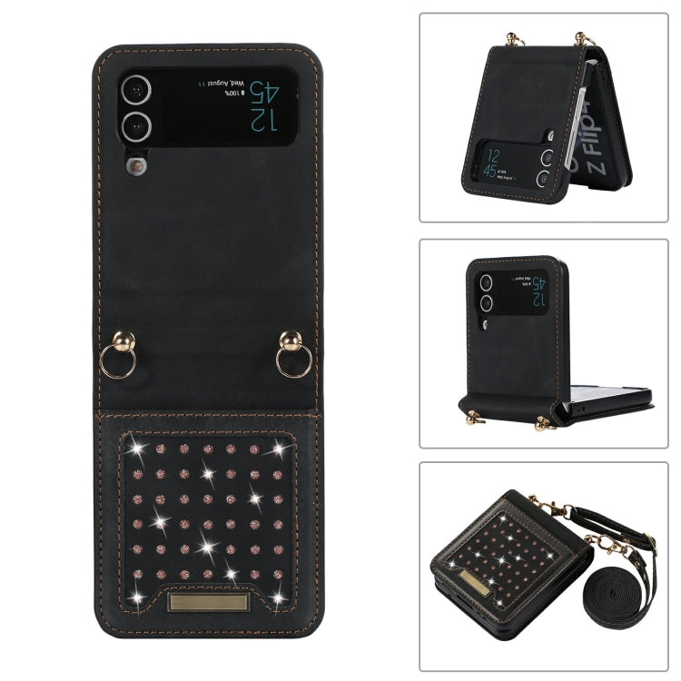 Custodia per telefono in pelle RFID tripla con cordino, For Samsung Galaxy Z Flip3 5G, For Samsung Galaxy Z Flip4, For Samsung Galaxy Note20 Ultra, For Samsung Galaxy S20