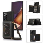 Custodia per telefono in pelle RFID tripla con cordino, For Samsung Galaxy Z Flip3 5G, For Samsung Galaxy Z Flip4, For Samsung Galaxy Note20 Ultra, For Samsung Galaxy S20
