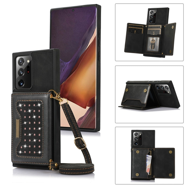 Custodia per telefono in pelle RFID tripla con cordino, For Samsung Galaxy Z Flip3 5G, For Samsung Galaxy Z Flip4, For Samsung Galaxy Note20 Ultra, For Samsung Galaxy S20