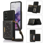 Custodia per telefono in pelle RFID tripla con cordino, For Samsung Galaxy Z Flip3 5G, For Samsung Galaxy Z Flip4, For Samsung Galaxy Note20 Ultra, For Samsung Galaxy S20