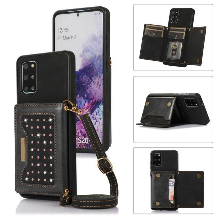 Custodia per telefono in pelle RFID tripla con cordino, For Samsung Galaxy S20+, For Samsung Galaxy S20 FE, For Samsung Galaxy S21, For Samsung Galaxy S22